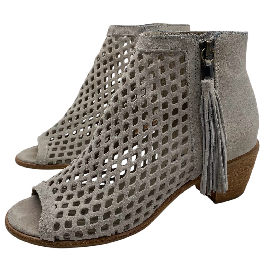 Matisse Womens Shoes Indie Booties Sz 7 Taupe Suede Leather Heeled Tassel Chic